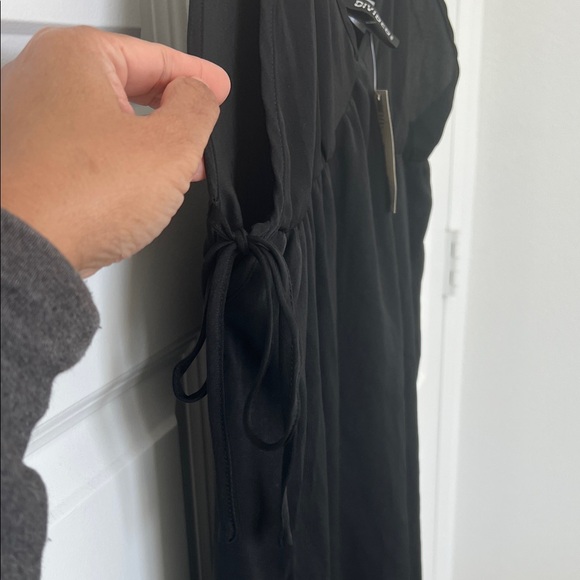 Divided Black Strappy Mini Dress - Picture 5 of 7